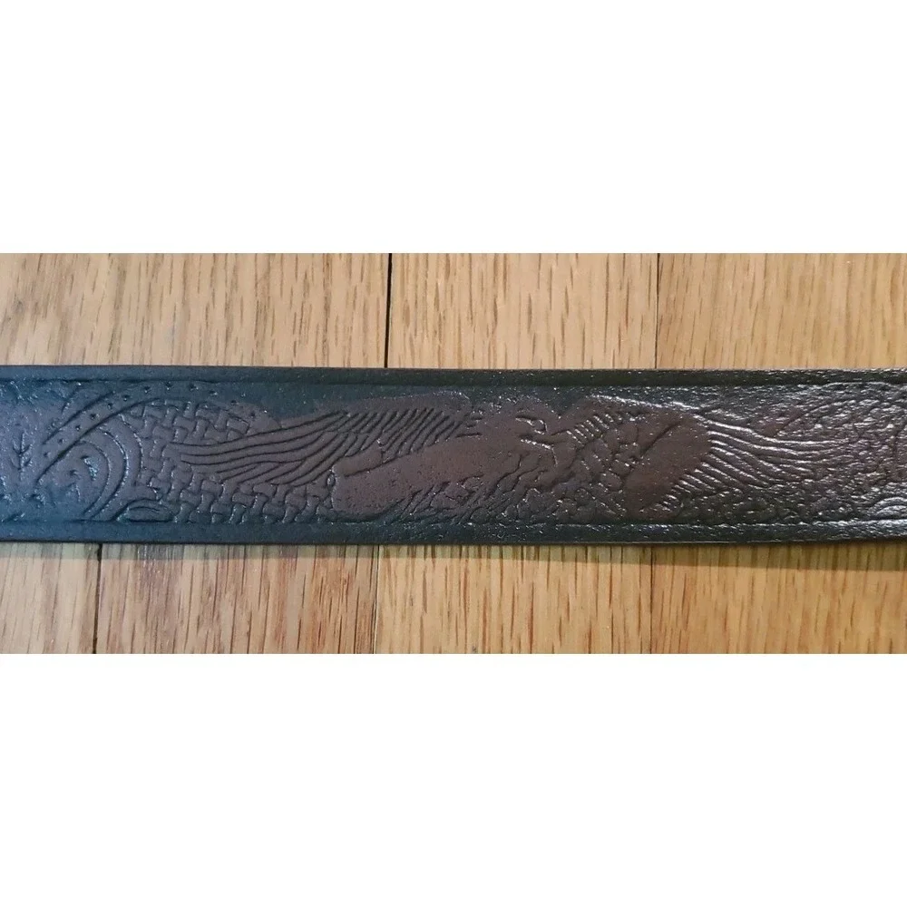 WRANGLER Brown Genuine‎ Leather Western Belt Mens Size 40/100